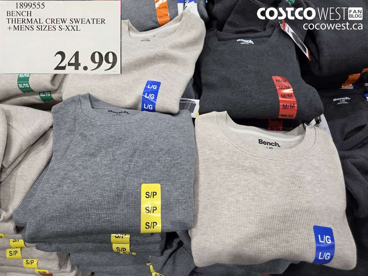 1899555 BENCH THERMAL CREW SWEATER MENS SIZES S-XXL $24.99