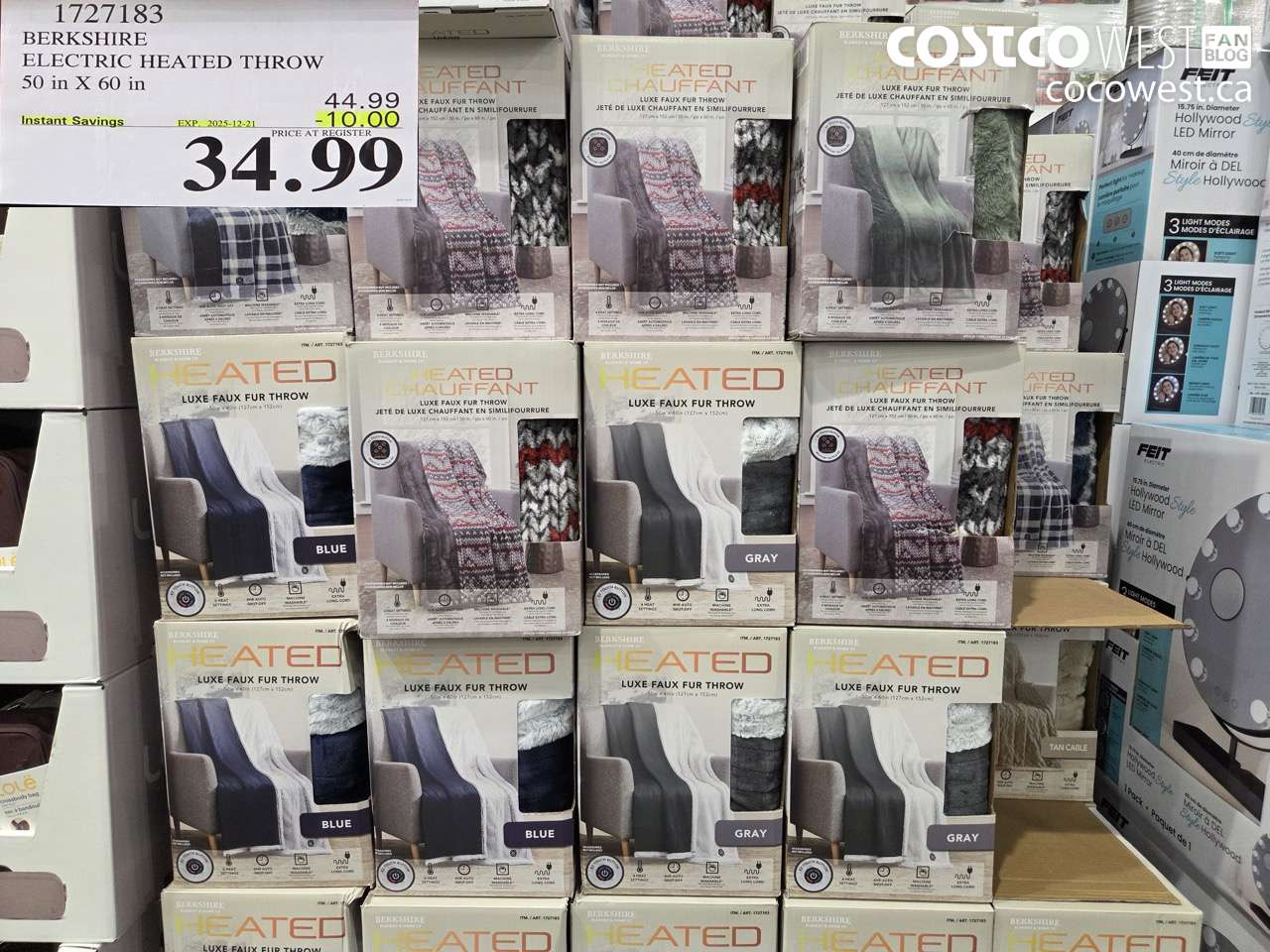 1727183 BERKSHIRE ELECTRIC HEATED THROW 50