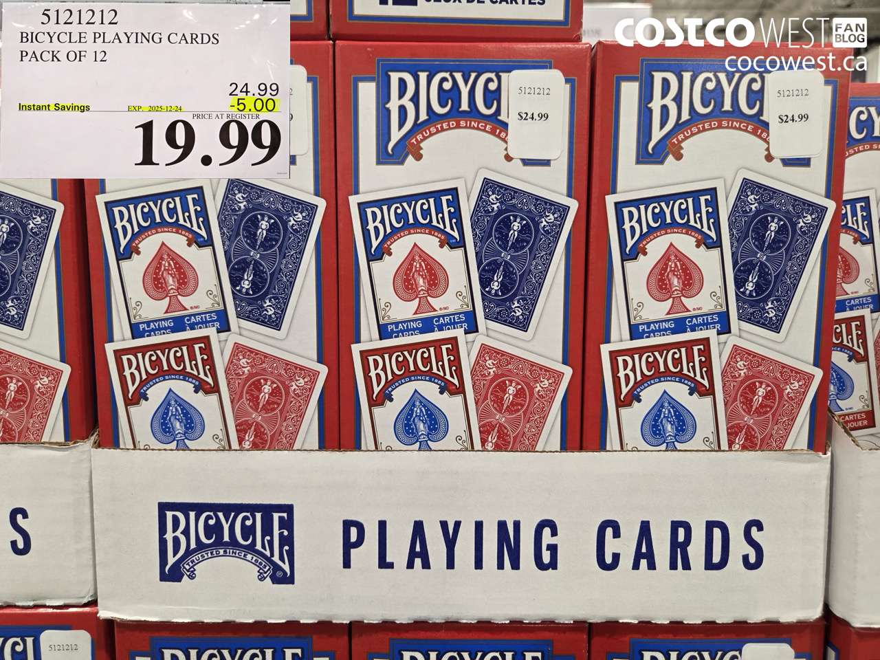 5121212 BICYCLE PLAYING CARDS PACK OF 12 ($5.00 INSTANT SAVINGS EXPIRES ON 2025-12-24) $19.99