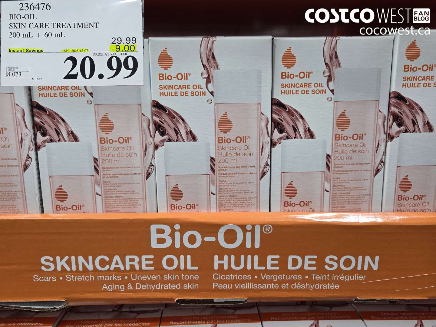 236476 BIO-OIL SKIN CARE TREATMENT 200 mL + 60 mL ($9.00 INSTANT SAVINGS EXPIRES ON 2025-12-07) $20.99