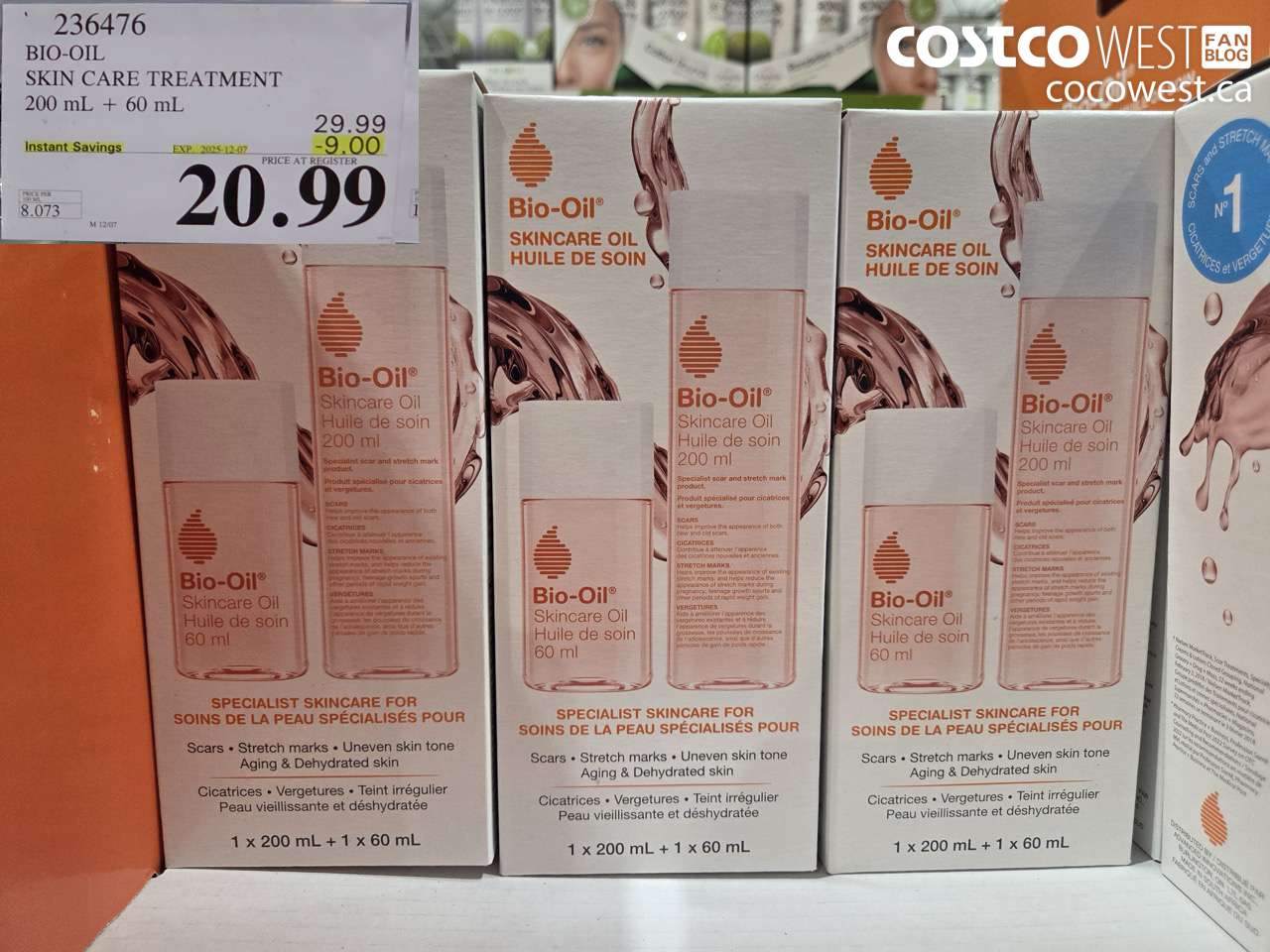 236476 BIO-OIL SKIN CARE TREATMENT 200 mL + 60 mL ($9.00 INSTANT SAVINGS EXPIRES ON 2025-12-07) $20.99