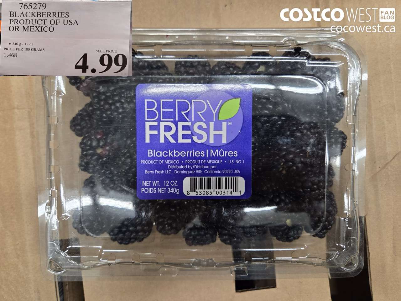 765279 BLACKBERRIES PRODUCT OF USA OR MEXICO $4.99