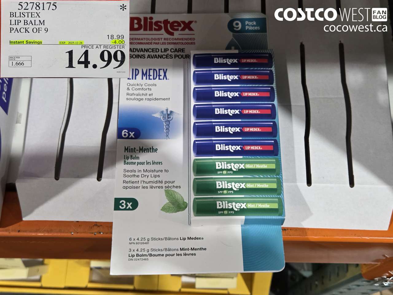 5278175 BLISTEX LIP BALM PACK OF 9 ($4.00 INSTANT SAVINGS EXPIRES ON 2025-12-28) $14.99