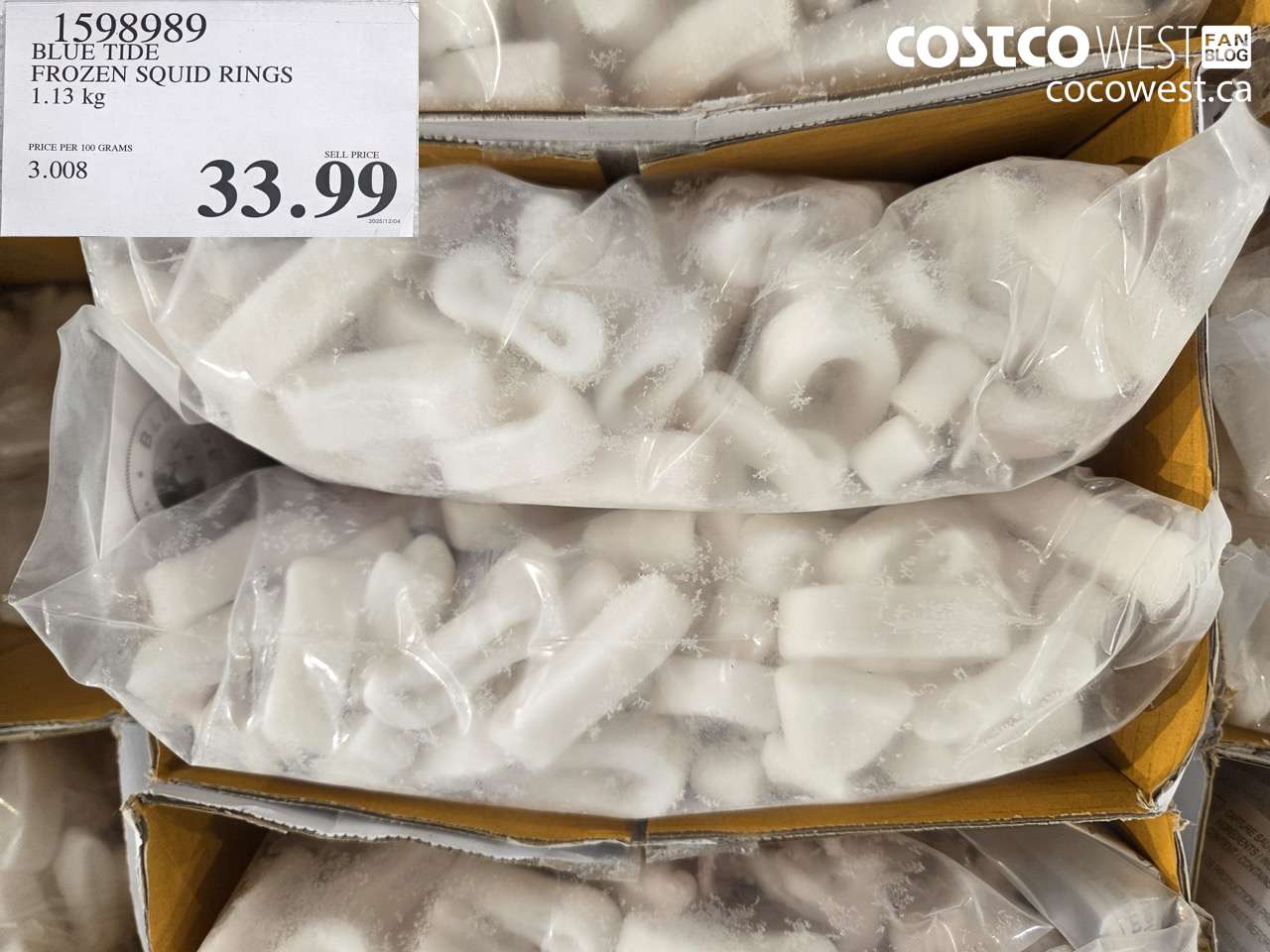 1598989 BLUE TIDE FROZEN SQUID RINGS 1.13KG $33.99