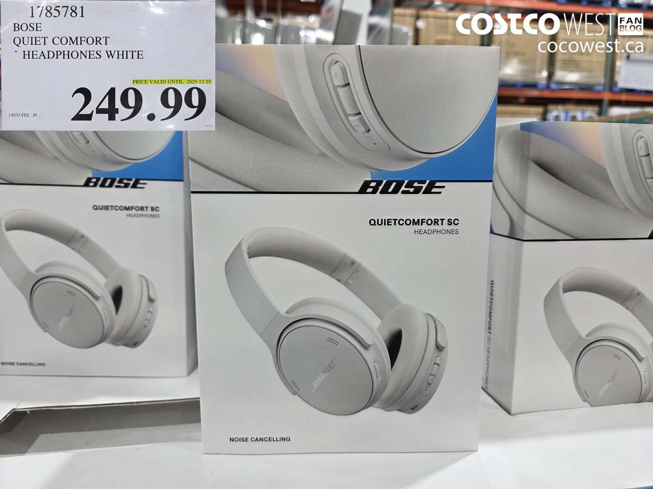 1785781 BOSE QUIET COMFORT HEADPHONES WHITE (EXPIRES ON 2025-12-25) $249.99