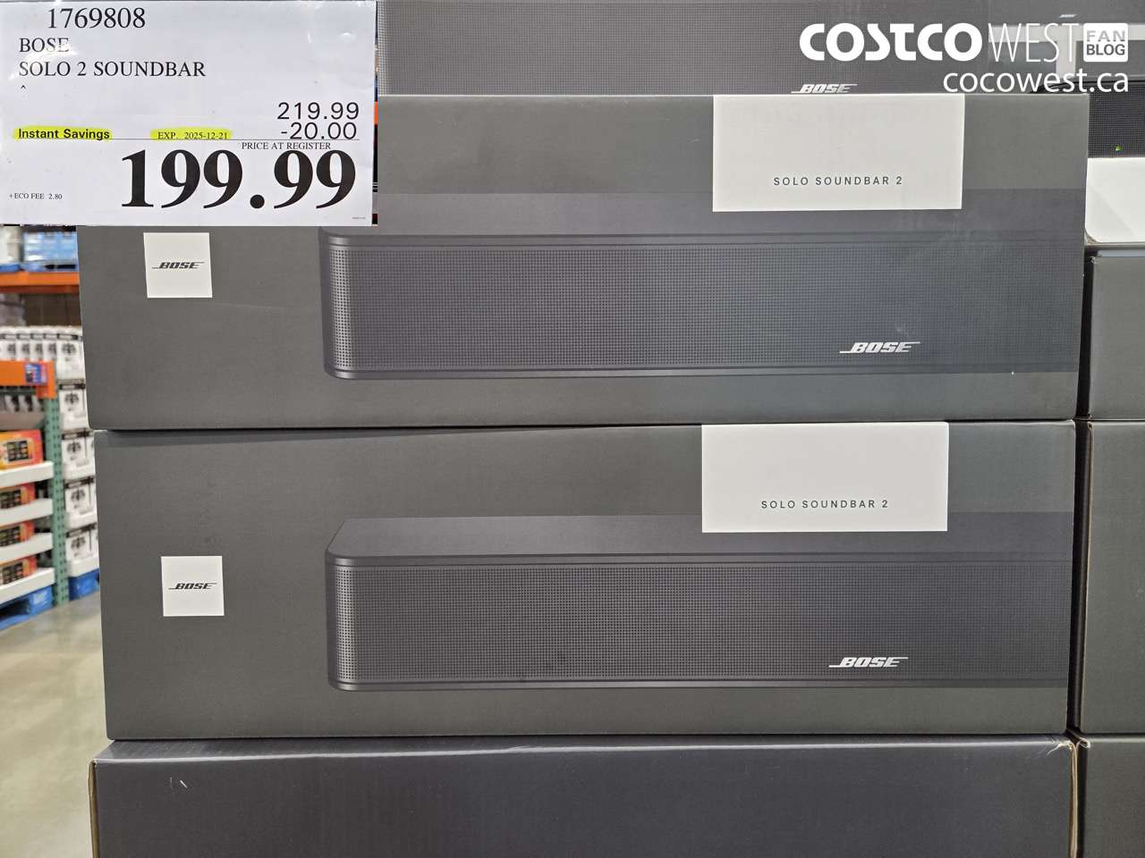 1769808 BOSE SOLO 2 SOUNDBAR ($20.00 INSTANT SAVINGS EXPIRES ON 2025-12-21) $199.99