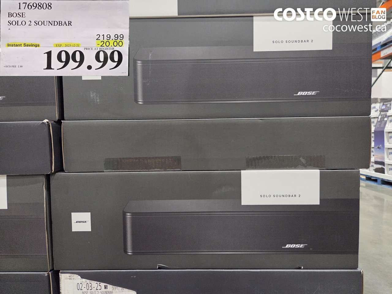 1769808 BOSE SOLO 2 SOUNDBAR ($20.00 INSTANT SAVINGS EXPIRES ON 2025-12-21) $199.99