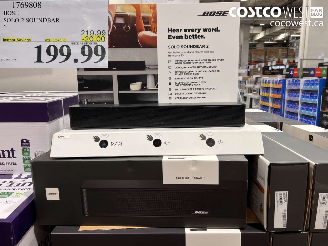 1769808 BOSE SOLO 2 SOUNDBAR ($20.00 INSTANT SAVINGS EXPIRES ON 2026-01-01) $199.99