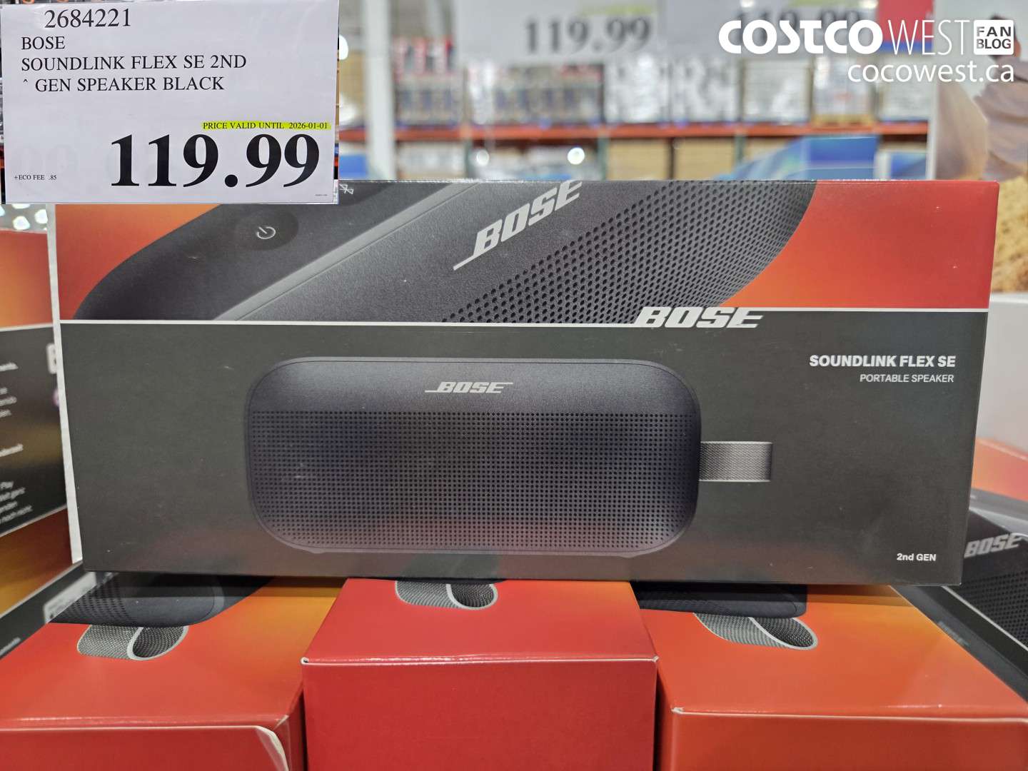 2684221 BOSE SOUNDLINK FLEX SPEAKER 2ND GEN BLACK ($40.00 INSTANT SAVINGS EXPIRES ON 2026-01-01) $119.99