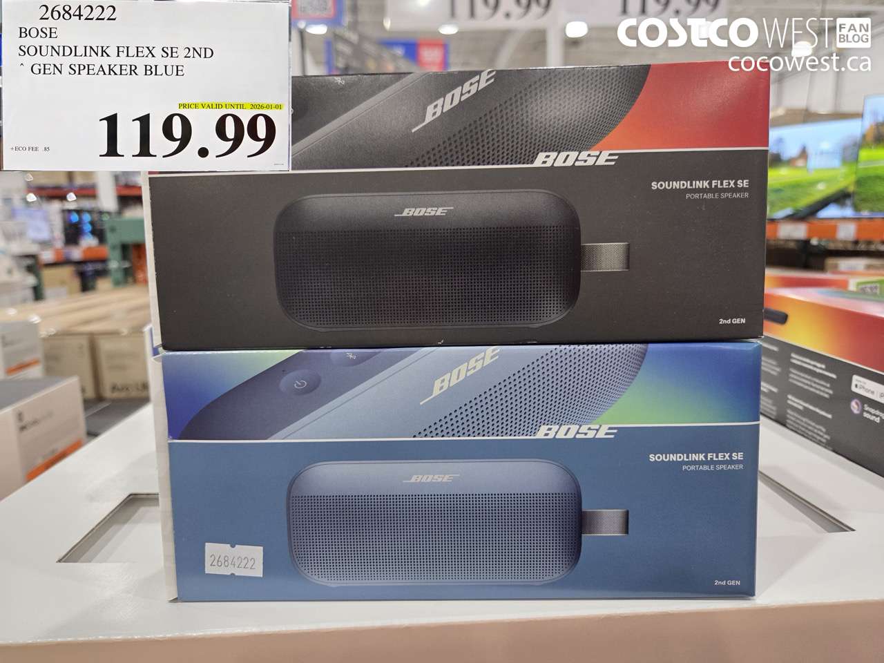 2684222 BOSE SOUNDLINK FLEX SPEAKER 2ND GEN BLUE/BLACK (EXPIRES ON 2026-01-01) $119.99