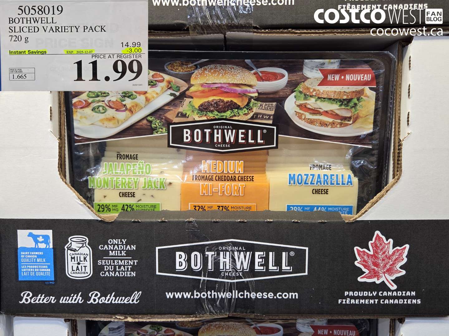 5058019 BOTHWELL SLICED VARIETY PACK 720 g ($3.00 INSTANT SAVINGS EXPIRES ON 2025-12-07) $11.99