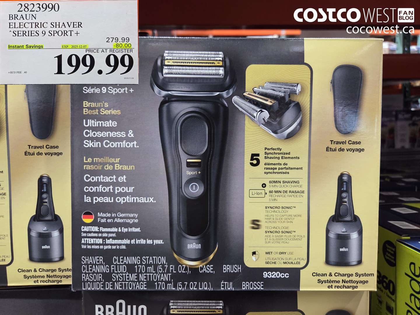 2823990 BRAUN ELECTRIC SHAVER SERIES 9 SPORT+ ($80.00 INSTANT SAVINGS EXPIRES ON 2025-12-07) $199.99