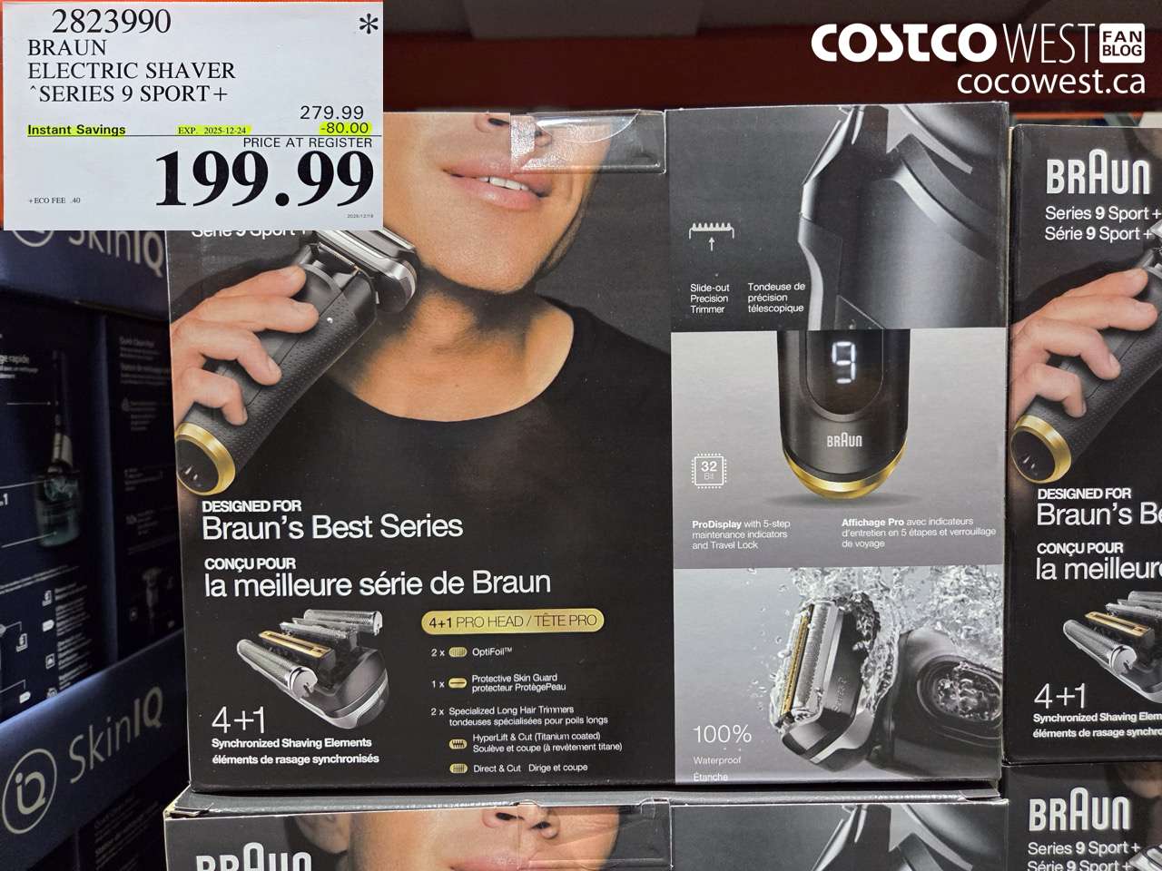 2823990 BRAUN ELECTRIC SHAVER SERIES 9 SPORT+ ($80.00 INSTANT SAVINGS EXPIRES ON 2025-12-24) $199.99
