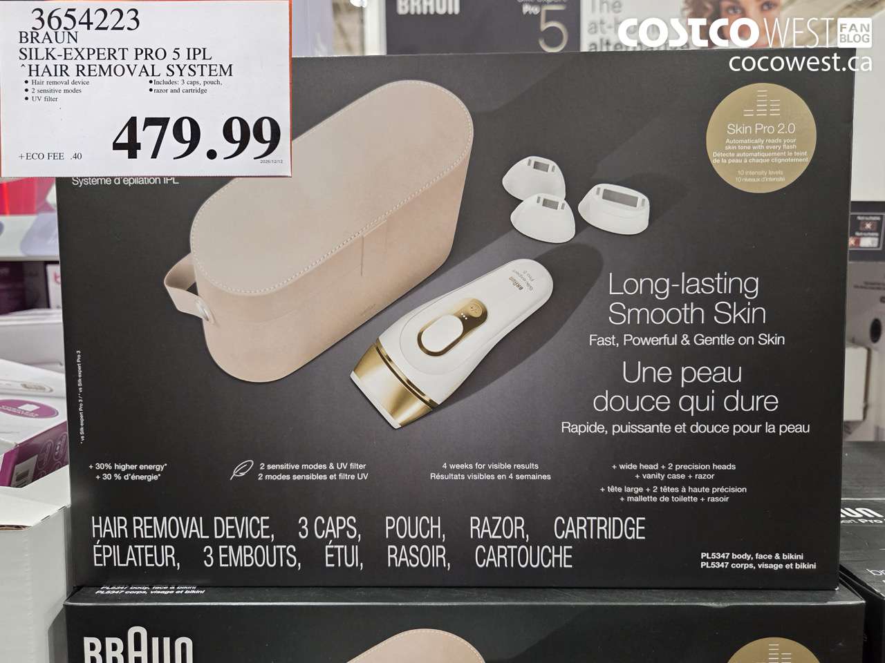 3654223 BRAUN SILK-EXPERT PRO 5 IPL HAIR REMOVAL SYSTEM $479.99