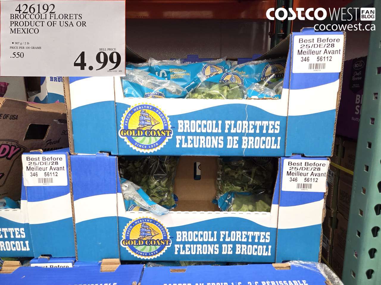 426192 BROCCOLI FLORETS PRODUCT OF USA OR MEXICO $4.99