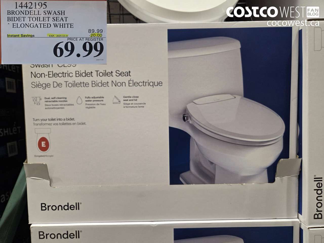 1442195 BRONDELL SWASH BIDET TOILET SEAT ELONGATED WHITE ($20.00 INSTANT SAVINGS EXPIRES ON 2025-12-21) $69.99