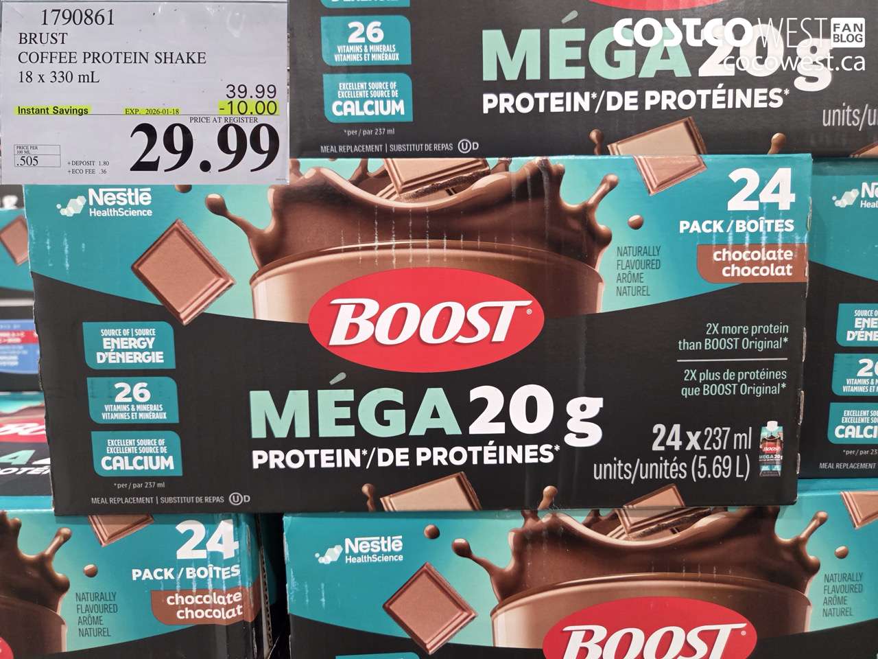 1790861 BRUST MOCHA PROTEIN COFFEE 18 X 330ML ($10.00 INSTANT SAVINGS EXPIRES ON 2026-01-18) $29.99
