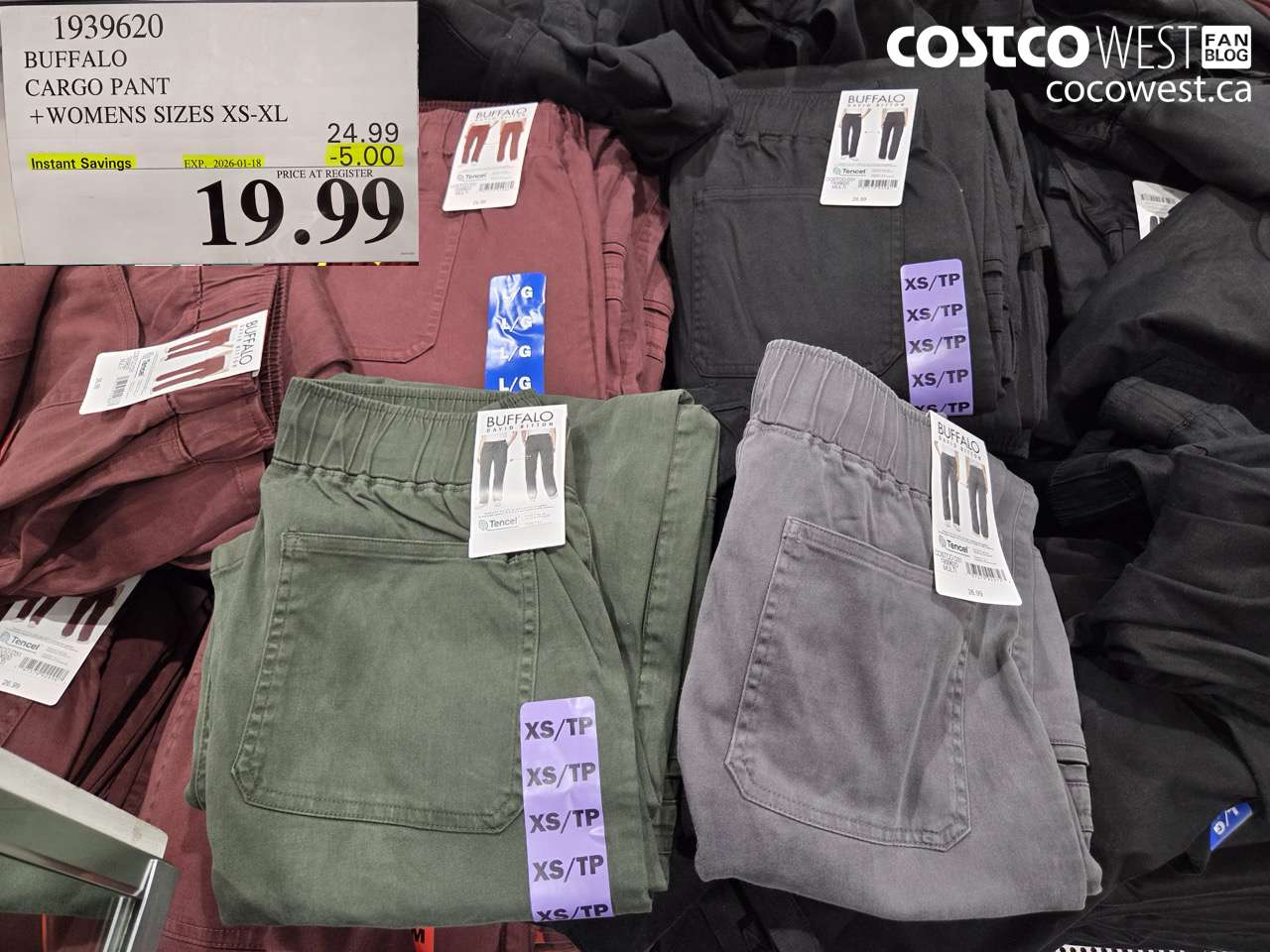 1939620 BUFFALO CARGO PANT WOMENS SIZES XS-XL ($5.00 INSTANT SAVINGS EXPIRES ON 2026-01-18) $19.99