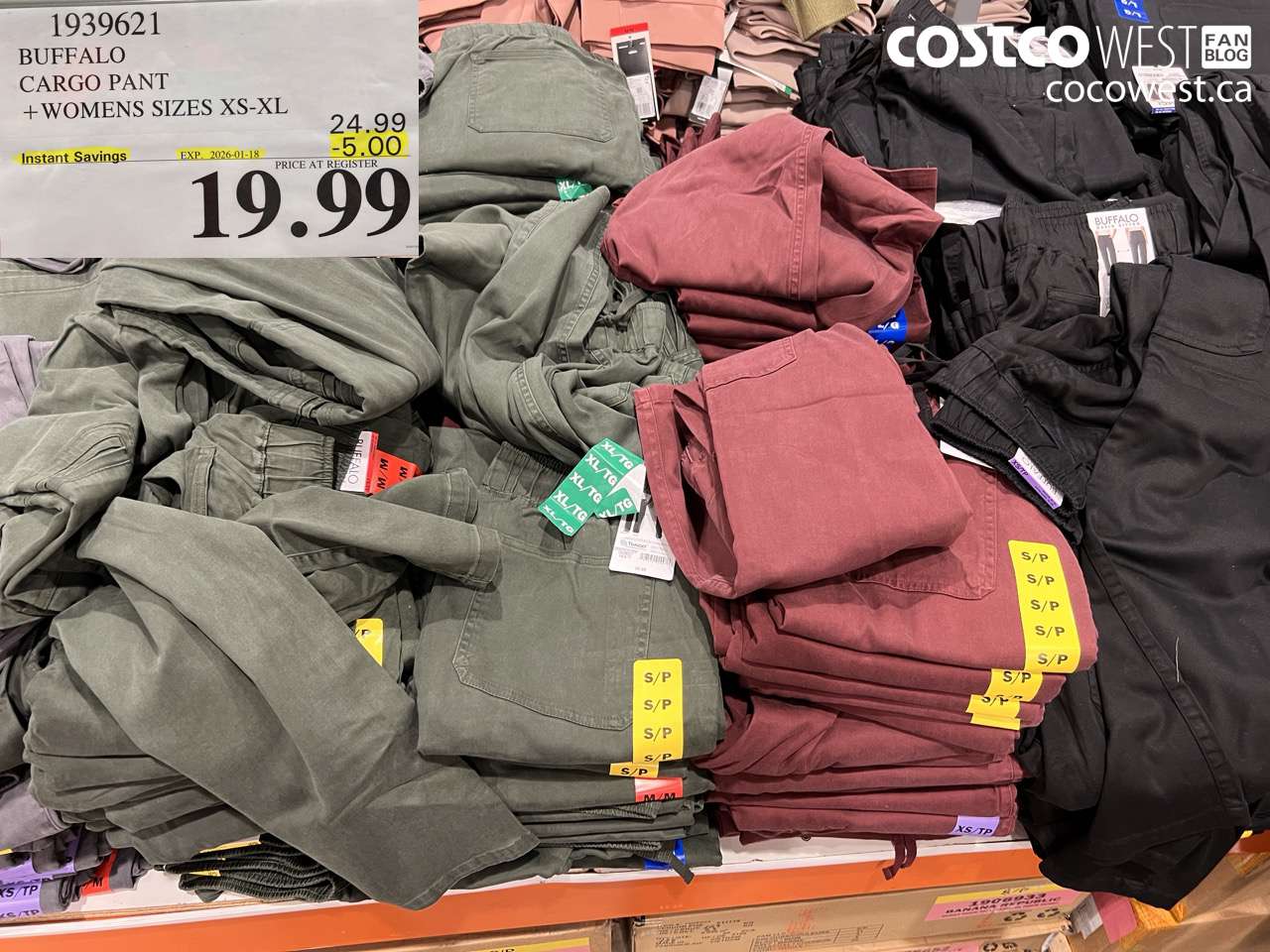 1939621 BUFFALO CARGO PANT WOMENS SIZES XS-XL ($5.00 INSTANT SAVINGS EXPIRES ON 2026-01-18) $19.99