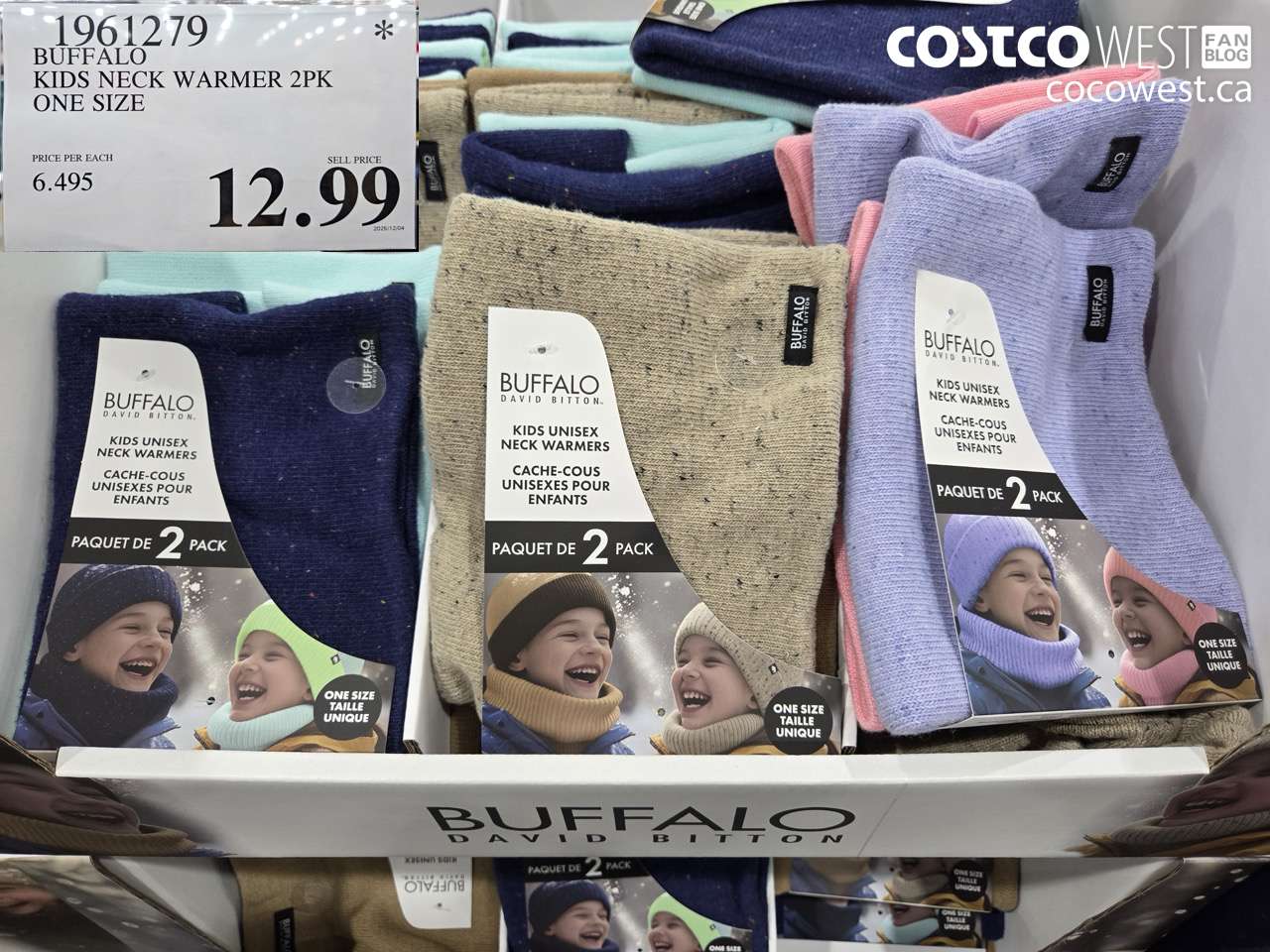 1961279 BUFFALO KIDS NECK WARMER 2PK ONE SIZE $12.99