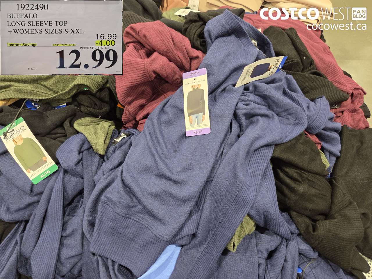 1922490 BUFFALO LONG SLEEVE TOP WOMENS SIZES S-XXL ($4.00 INSTANT SAVINGS EXPIRES ON 2025-12-14) $12.99