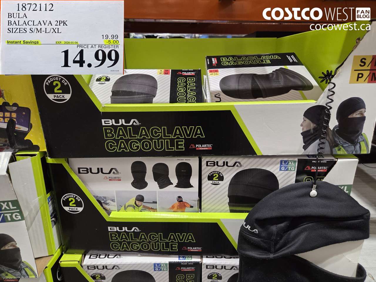 1872112 BULA BALACLAVA 2PK SIZES S/M-L/XL ($4.00 INSTANT SAVINGS EXPIRES ON 2026-01-04) $14.99