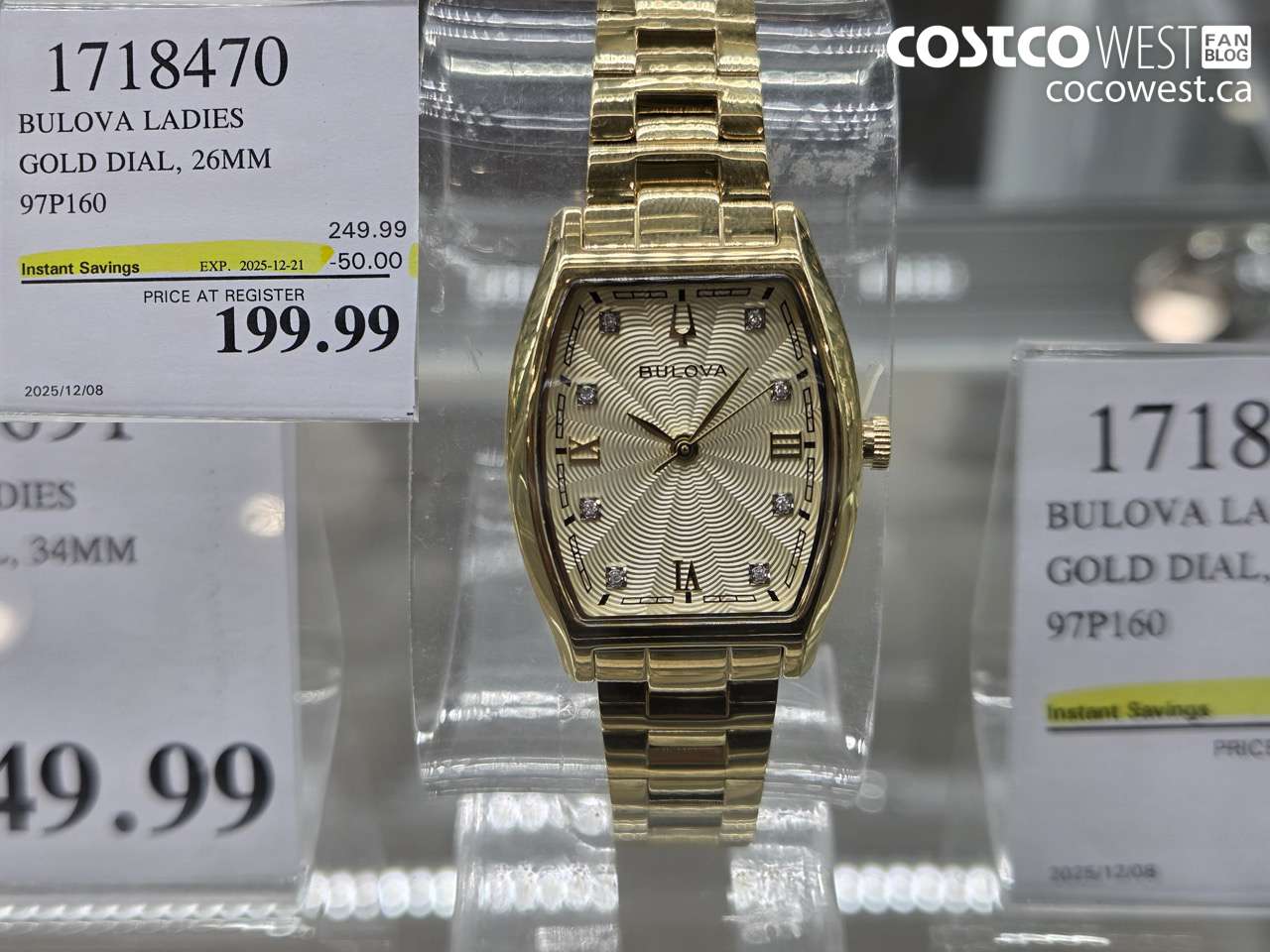 1718470 BULOVA LADIES GOLD DIAL, 26MM 97P160 ($50.00 INSTANT SAVINGS EXPIRES ON 2025-12-21) $199.99