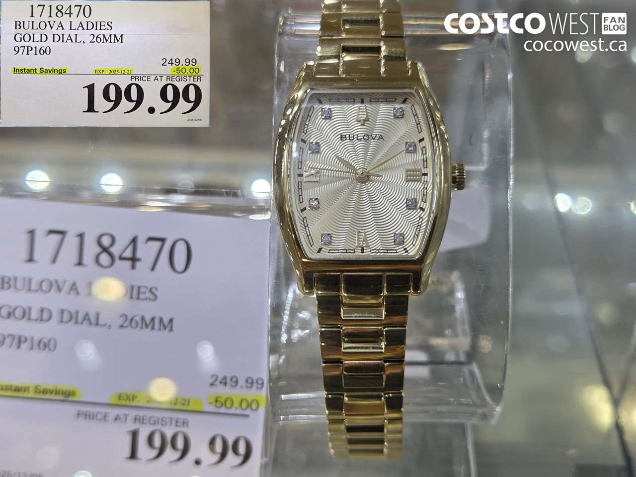 1718470 BULOVA LADIES GOLD DIAL, 26MM 97P160 ($50.00 INSTANT SAVINGS EXPIRES ON 2025-12-21) $199.99