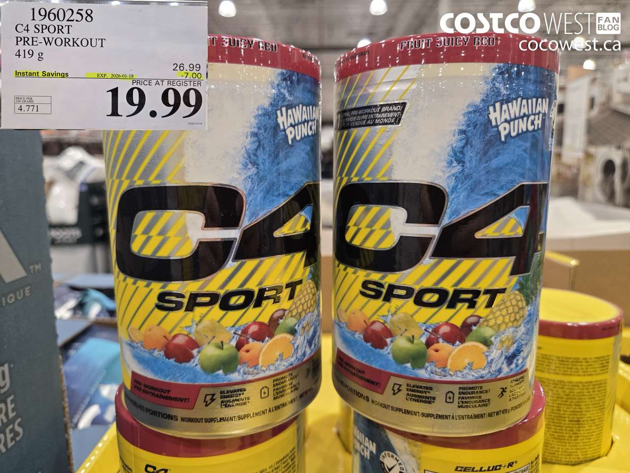 1960258 C4 SPORT PRE-WORKOUT 419G ($7.00 INSTANT SAVINGS EXPIRES ON 2026-01-18) $19.99