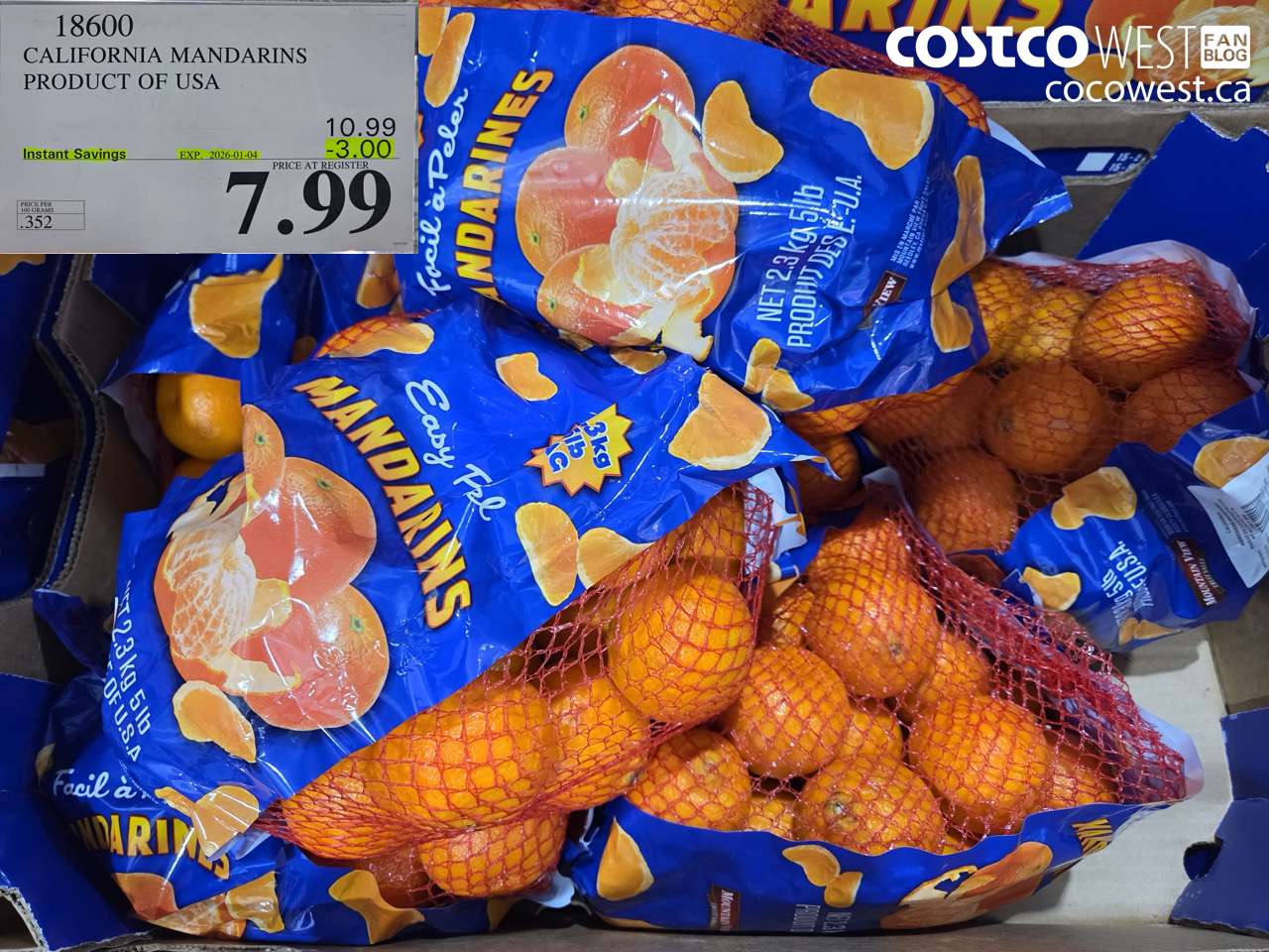 18600 CALIFORNIA MANDARINS PRODUCT OF USA ($3.00 INSTANT SAVINGS EXPIRES ON 2026-01-04) $7.99