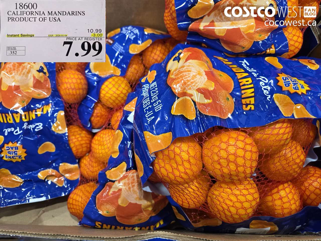 18600 CALIFORNIA MANDARINS PRODUCT OF USA ($3.00 INSTANT SAVINGS EXPIRES ON 2026-01-04) $7.99