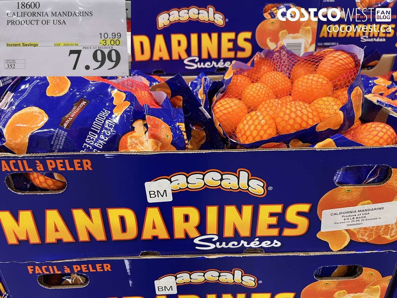 18600 CALIFORNIA MANDARINS PRODUCT OF USA ($3.00 INSTANT SAVINGS EXPIRES ON 2026-01-04) $7.99
