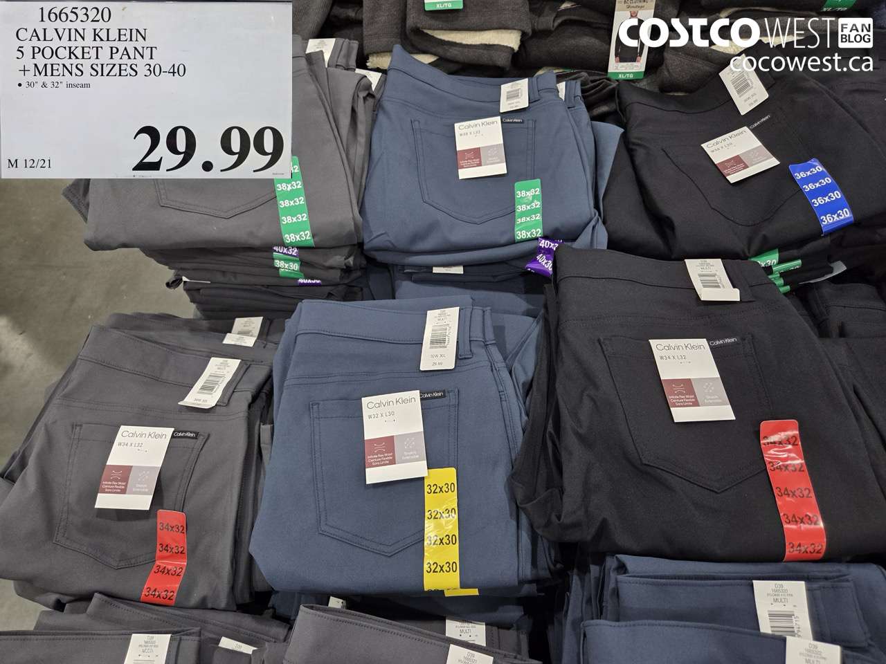 1665320 CALVIN KLEIN 5 POCKET PANT MENS SIZES 30-40 $29.99