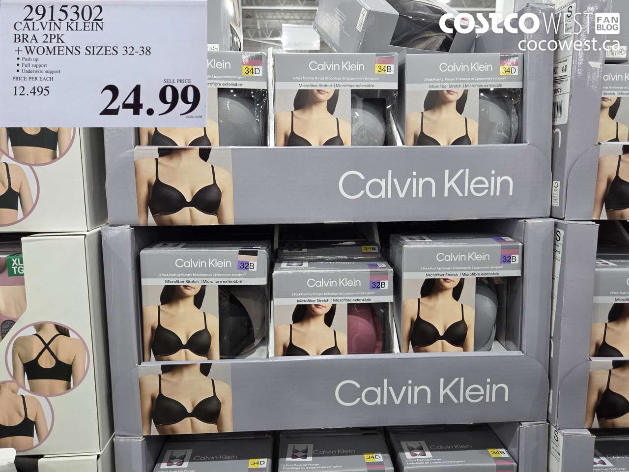 2915302 CALVIN KLEIN BRA 2PK WOMENS SIZES 32-38 $24.99