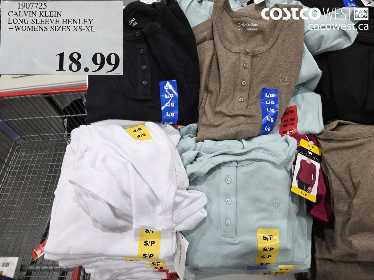 1907725 CALVIN KLEIN LONG SLEEVE HENLEY WOMENS SIZES XS-XL  $18.99