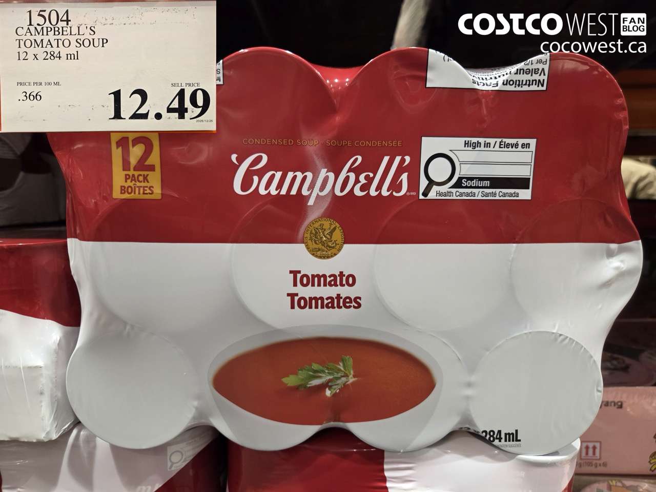 1504 CAMPBELL'S TOMATO SOUP 12 x 284 mL $12.49