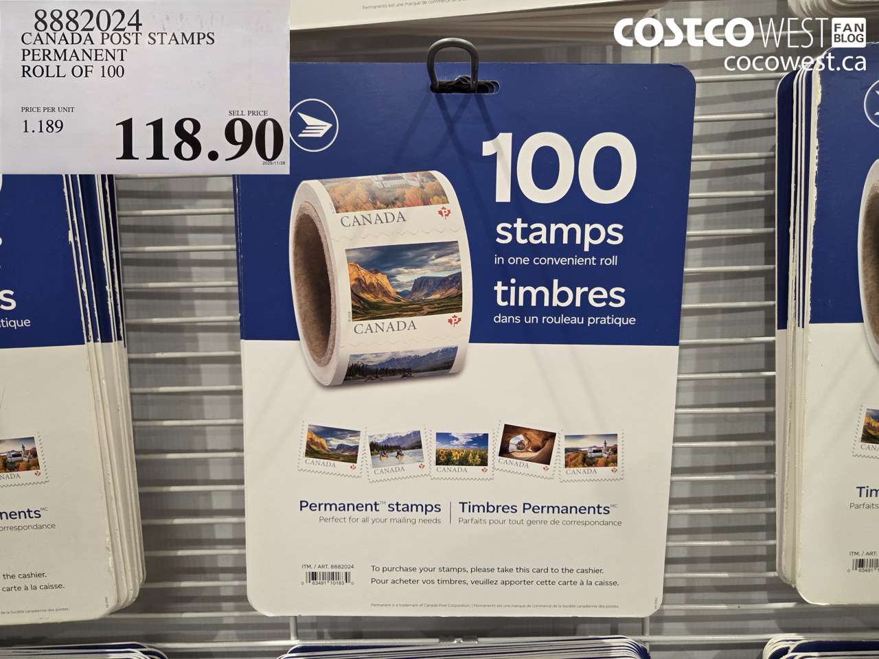 8882024 CANADA POST STAMPS PERMANENT ROLL OF 100 $118.90