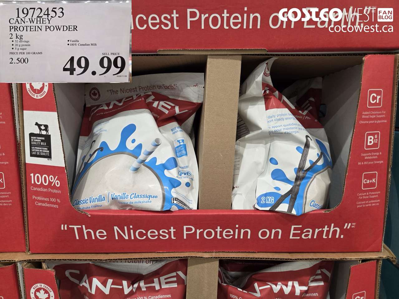1972453 CAN-WHEY PROTEIN POWDER 2 kg $49.99