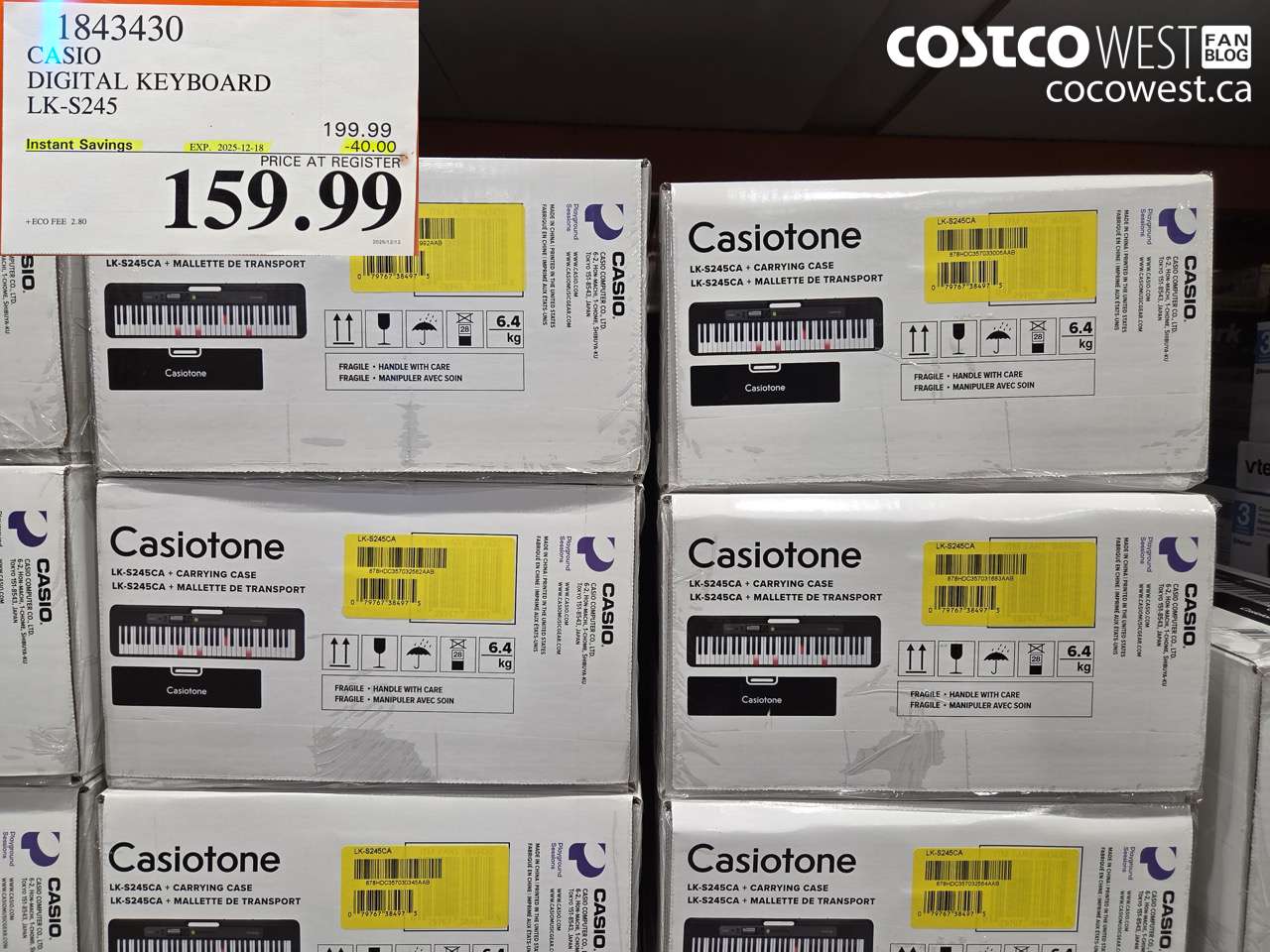 1843430 CASIO DIGITAL KEYBOARD LK-S245 ($40.00 INSTANT SAVINGS EXPIRES ON 2025-12-18) $15.99