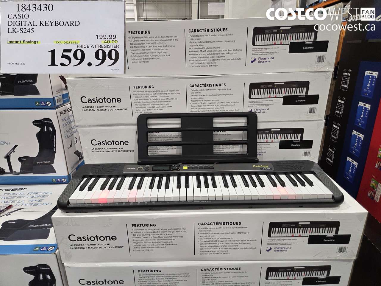 1843430 CASIO DIGITAL KEYBOARD LK-S245 ($40.00 INSTANT SAVINGS EXPIRES ON 2025-12-18) $159.99