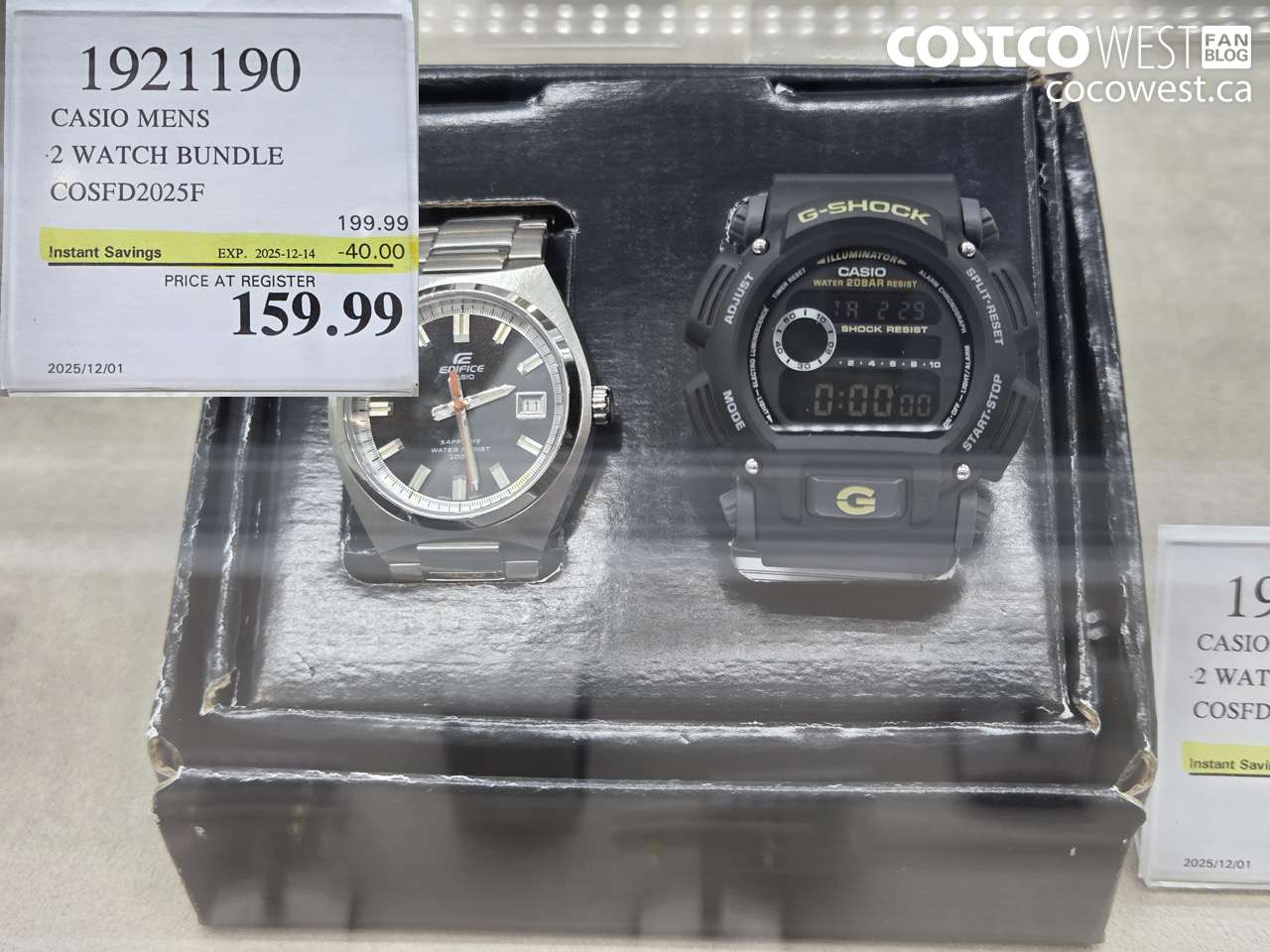 1921190 CASIO MENS 2 WATCH BUNDLE COSFD2025F ($40.00 INSTANT SAVINGS EXPIRES ON 2025-12-14) $159.99