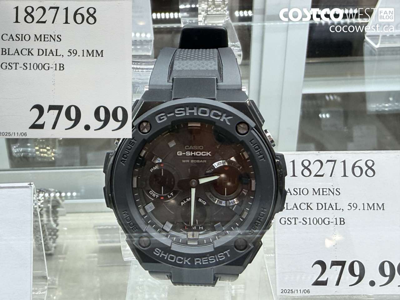 1827168 CASIO MENS BLACK DIAL, 59.1MM GST-S100G-1B $279.99