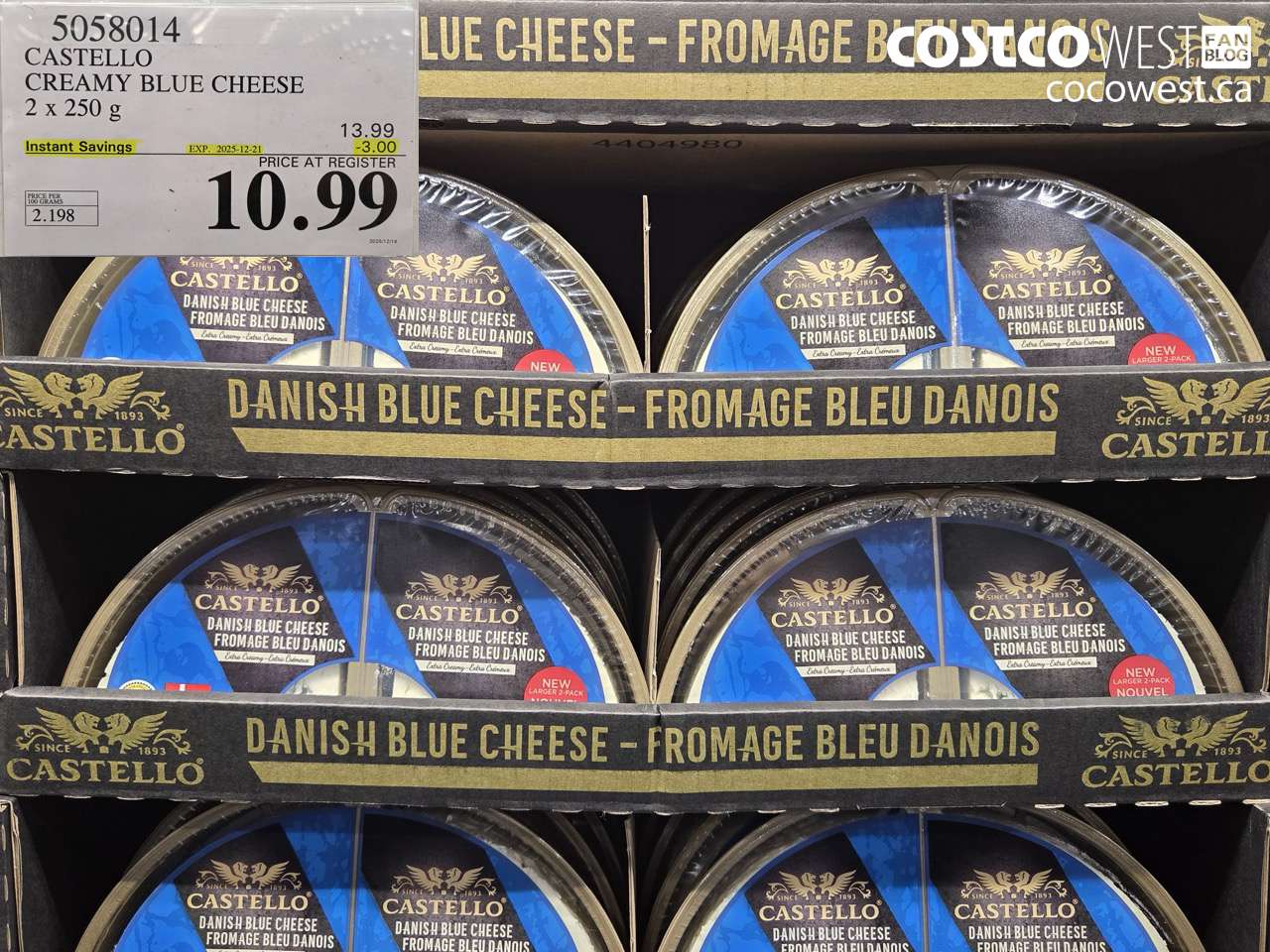 5058014 CASTELLO CREAMY BLUE CHEESE 2 x 250 g ($3.00 INSTANT SAVINGS EXPIRES ON 2025-12-21) $10.99