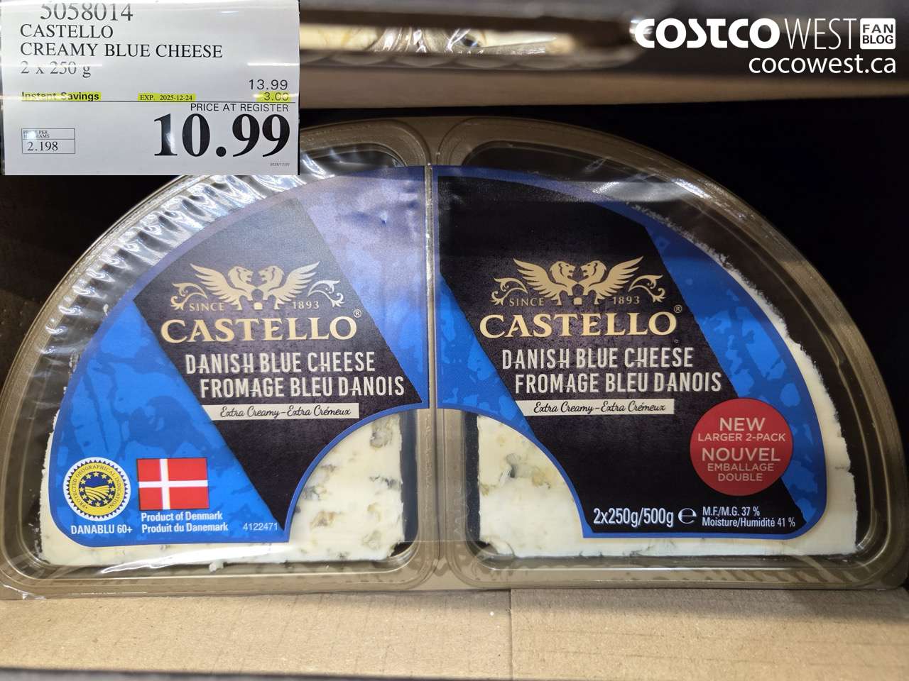 5058014 CASTELLO CREAMY BLUE CHEESE 2 x 250 g ($3.00 INSTANT SAVINGS EXPIRES ON 2025-12-24) $10.99