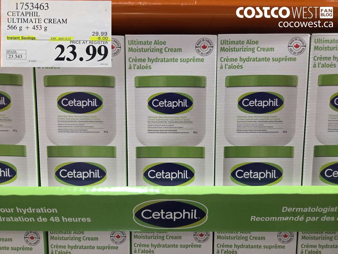 1753463 CETAPHIL ULTIMATE CREAM 566 G + 453 G ($6.00 INSTANT SAVINGS EXPIRES ON 2025-12-21) $23.99