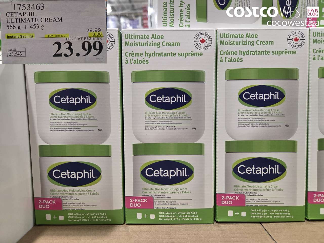 1753463 CETAPHIL ULTIMATE CREAM 566 G + 453 G ($6.00 INSTANT SAVINGS EXPIRES ON 2025-12-21) $23.99