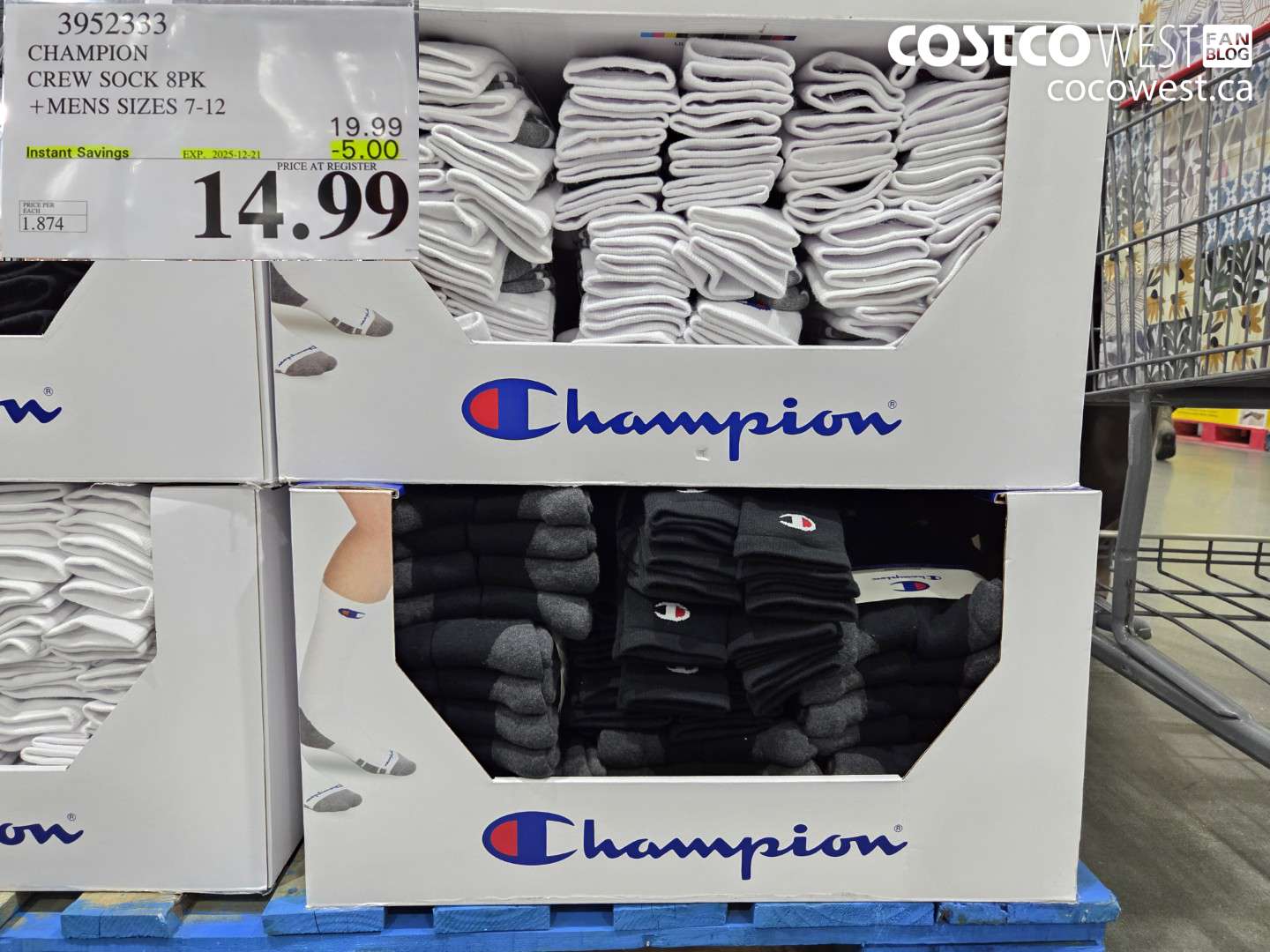 3952333 CHAMPION CREW SOCK 8PK MENS SIZES 7-12 Pics ($5.00 INSTANT SAVINGS EXPIRES ON 2025-12-21) $14.99