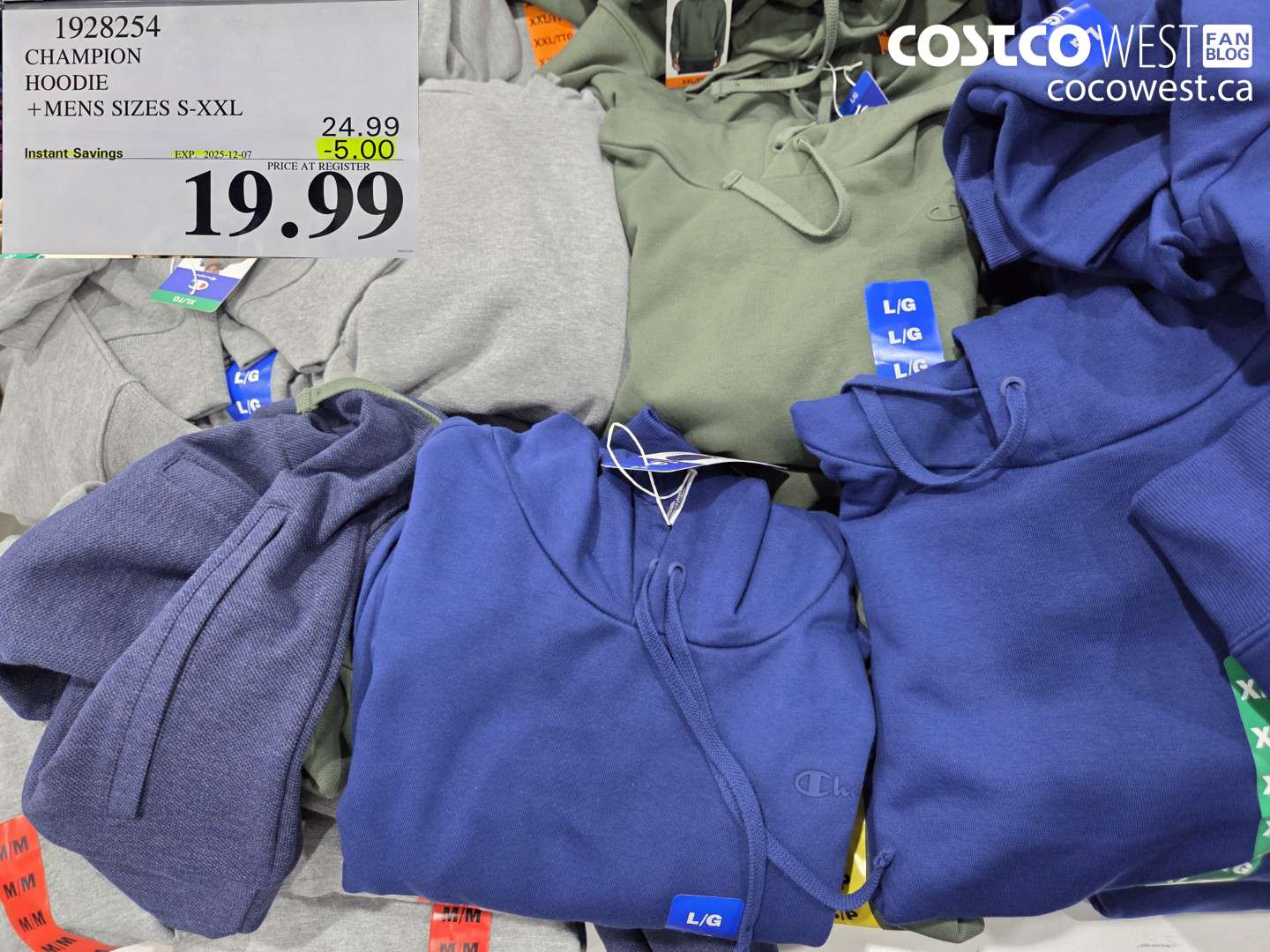 1928254 CHAMPION HOODIE MENS SIZES S-XXL ($5.00 INSTANT SAVINGS EXPIRES ON 2025-12-07) $19.99