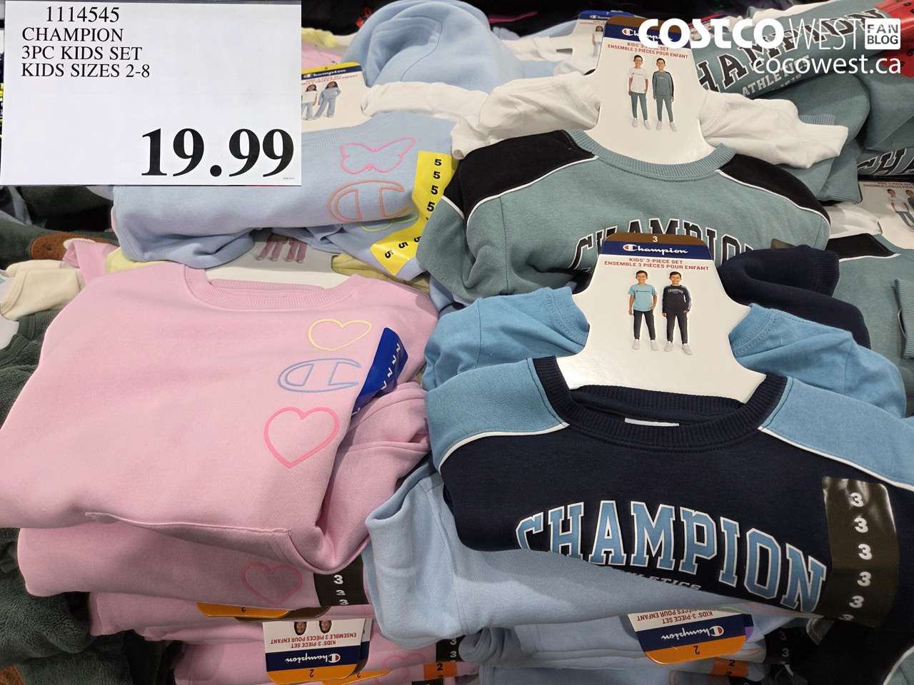 1114545 CHANPION 3PC KIDS SET KIDS SIZES 2-8 $19.99
