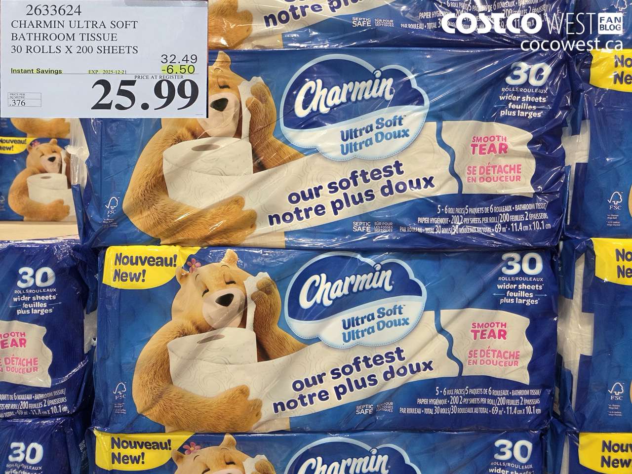 2633624 CHARMIN ULTRA SOFT BATHROOM TISSUE 30 ROLLS X 20 SHEETS ($6.50 INSTANT SAVINGS EXPIRES ON 2025-12-21) $25.99